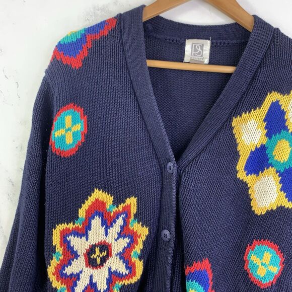 Vintage 90s Grandma Sweater Cardigan Women's sz S Small Knit Retro Cottagecore - Picture 16 of 16